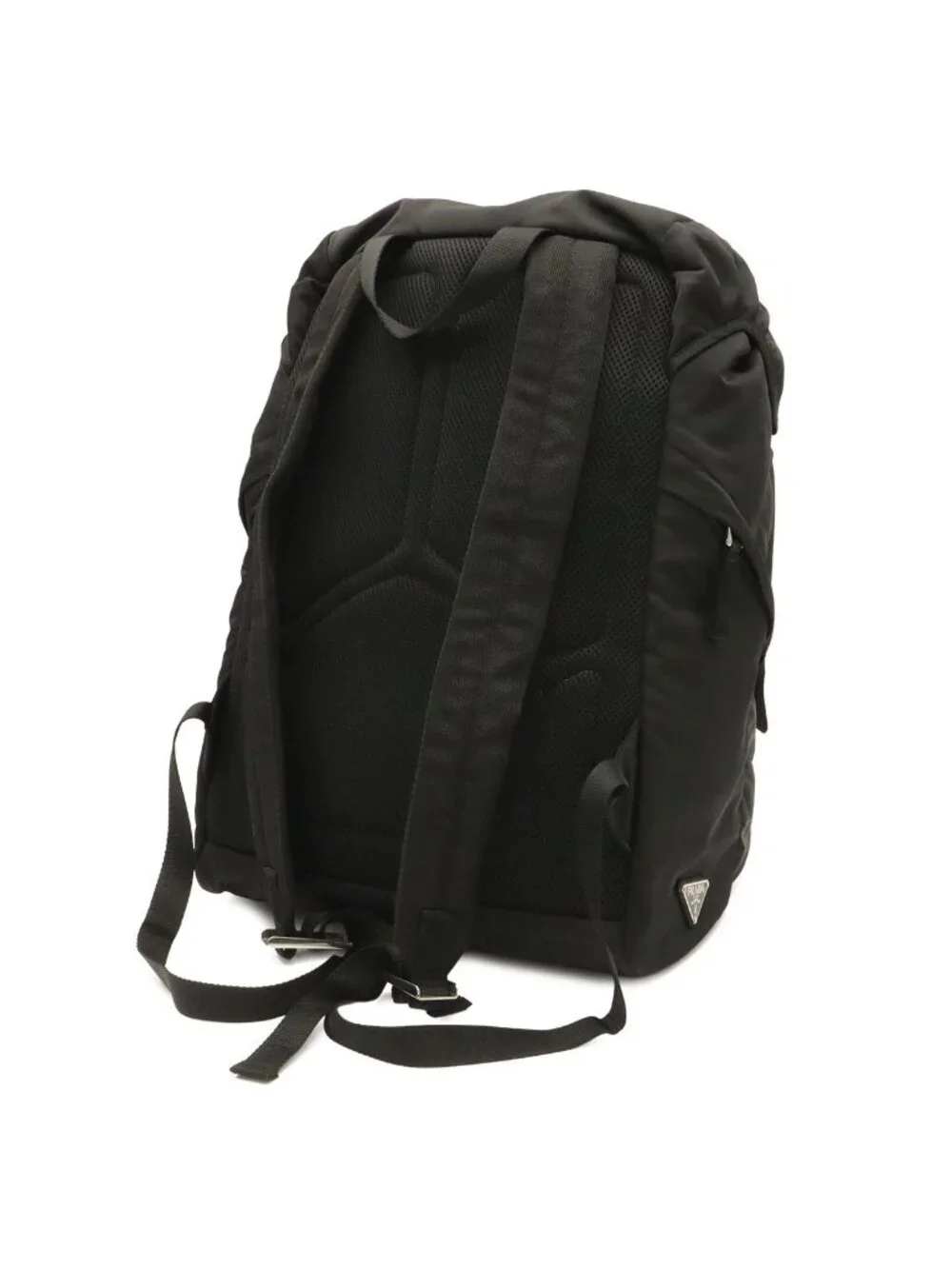 Prada Backpack Shoulder Bag Nylon Leather Nero Black Silver